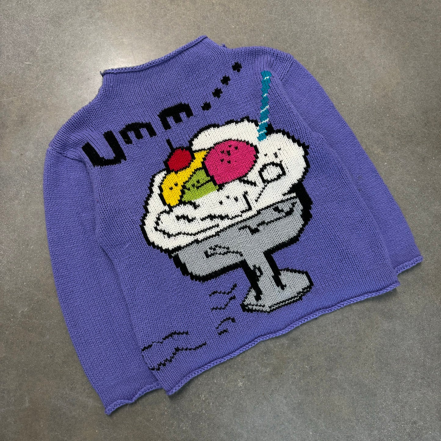 Vintage 1990s Knit "Umm" Ice Cream Sweater [M]