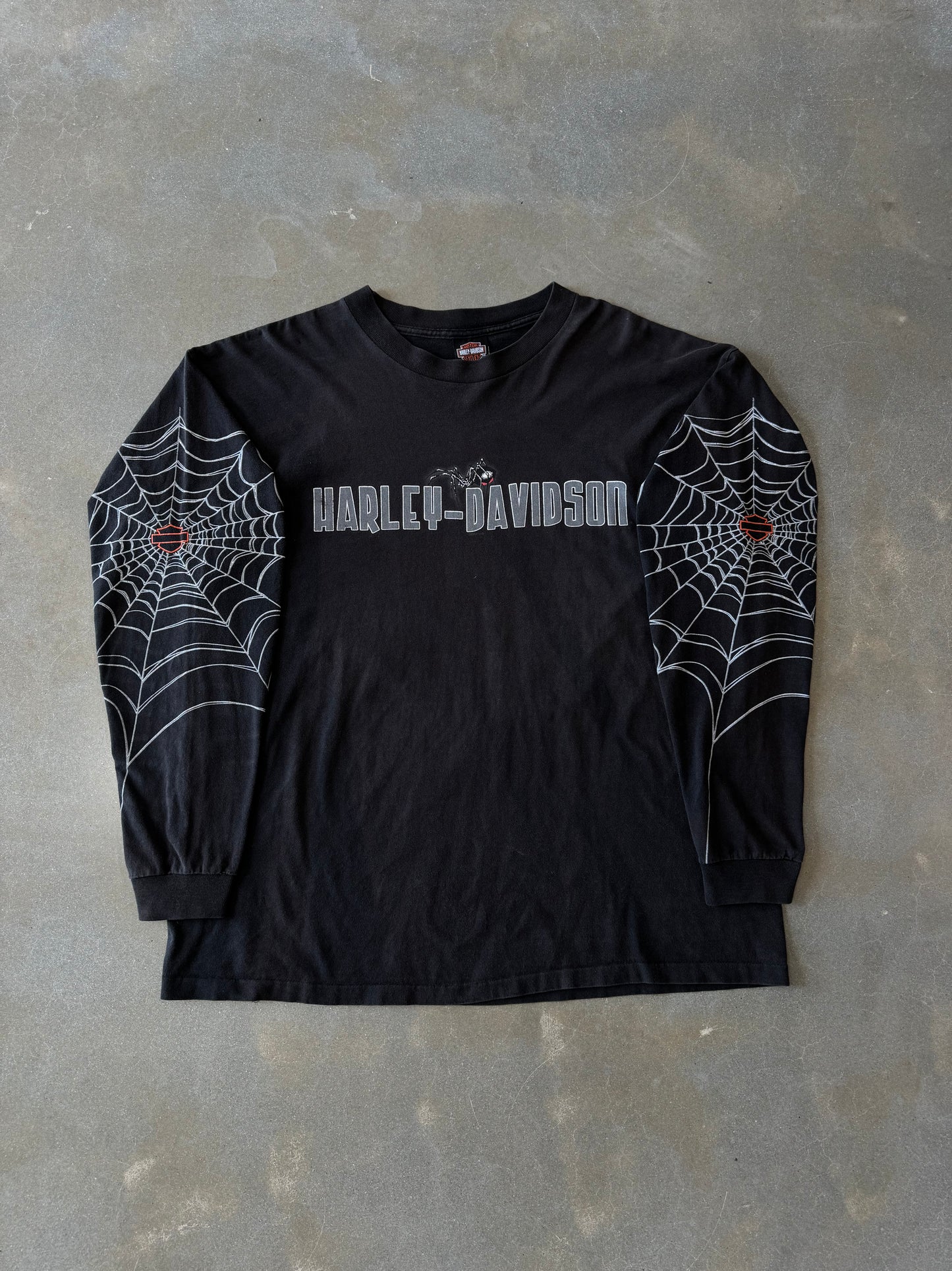 Vintage Y2K Harley Davidson Spiderweb Longsleeve Shirt [XL]