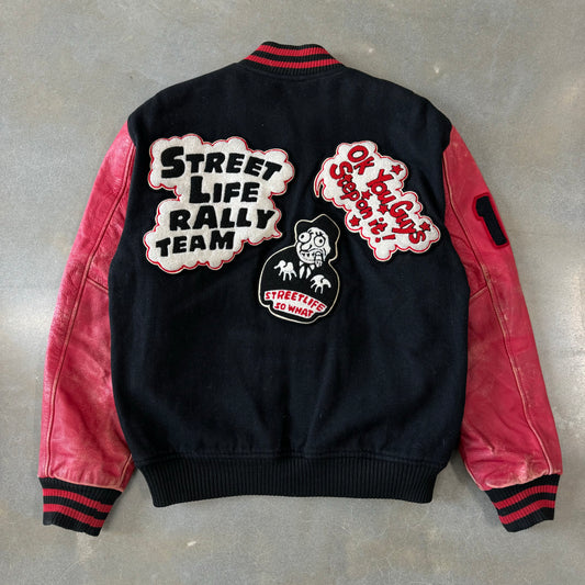 Vintage 1980s Dublin Street Life Rally Team Varsity Jacket [L]