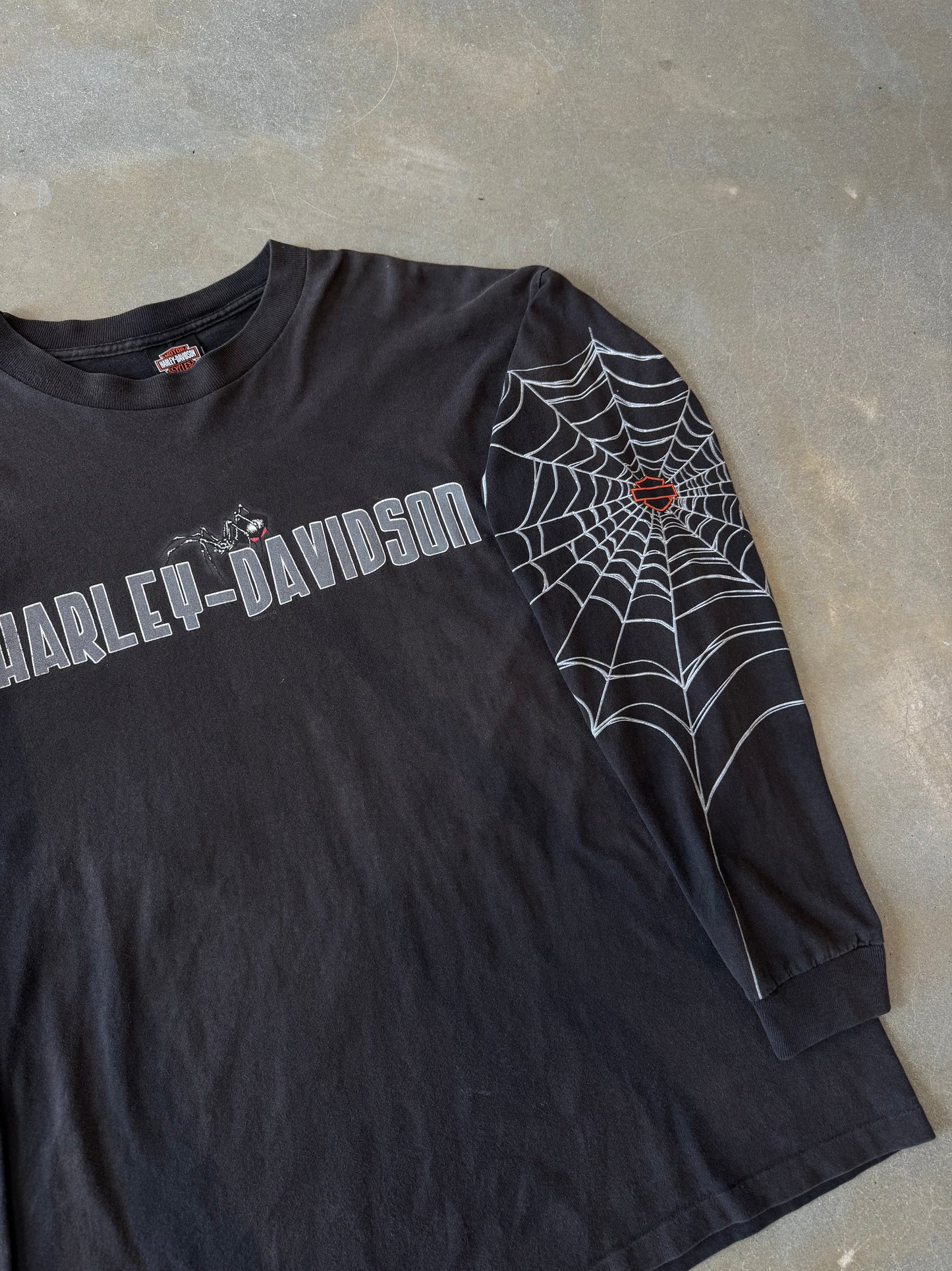 Vintage Y2K Harley Davidson Spiderweb Longsleeve Shirt [XL]