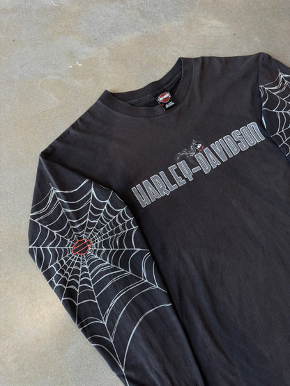 Vintage Y2K Harley Davidson Spiderweb Longsleeve Shirt [XL]