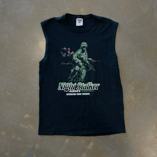 Y2K Night Stalker Army Sleeveless Shirt [L]