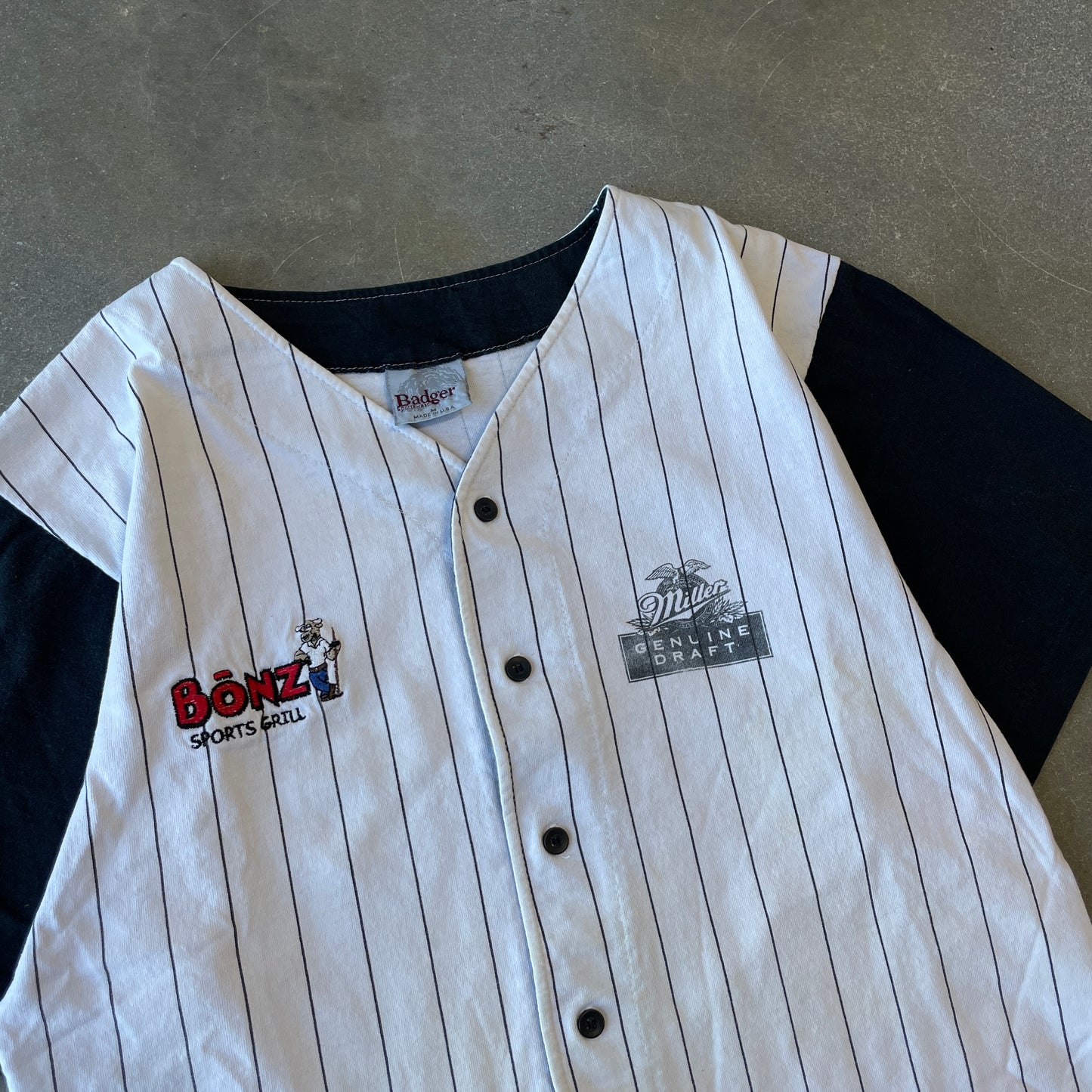 1990s Miller Button-Up Black Jersey [M]