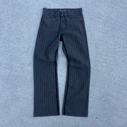 1990s Grey Striped Flare Denim [30x33]