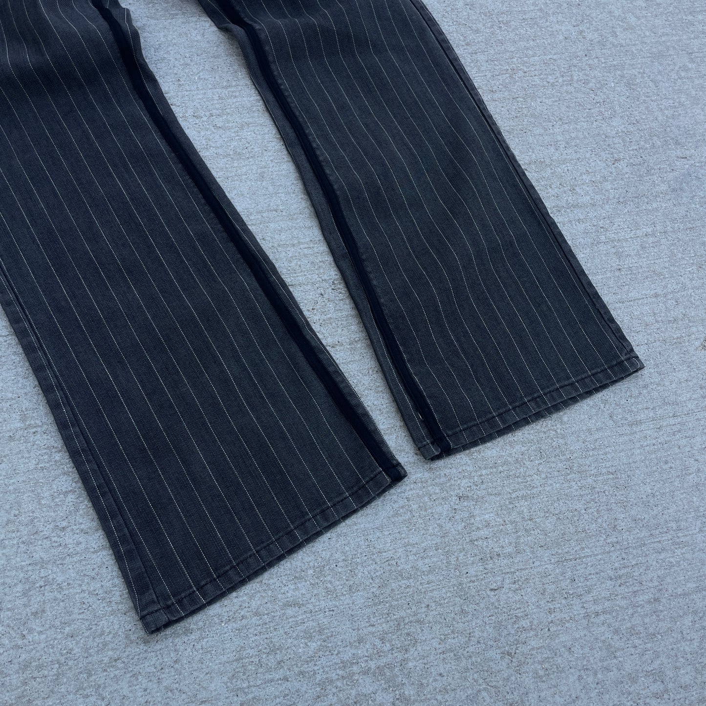 1990s Grey Striped Flare Denim [30x33]