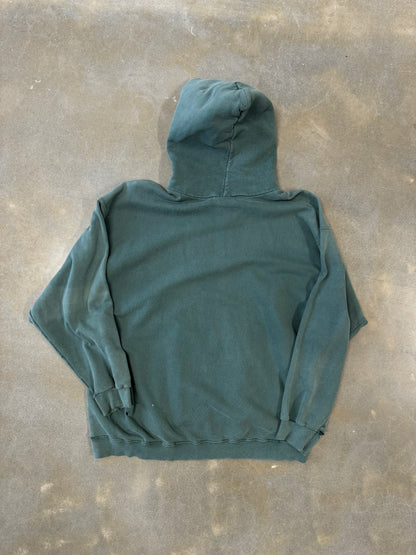 Vintage Y2K Thrashed Sage Green Nike Check Hoodie [XXL]