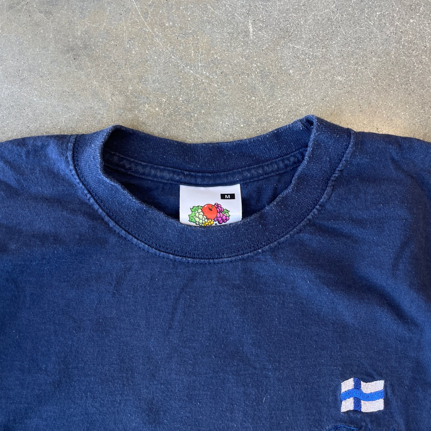 1990s Finland Embroidery Pocket T-Shirt [M]