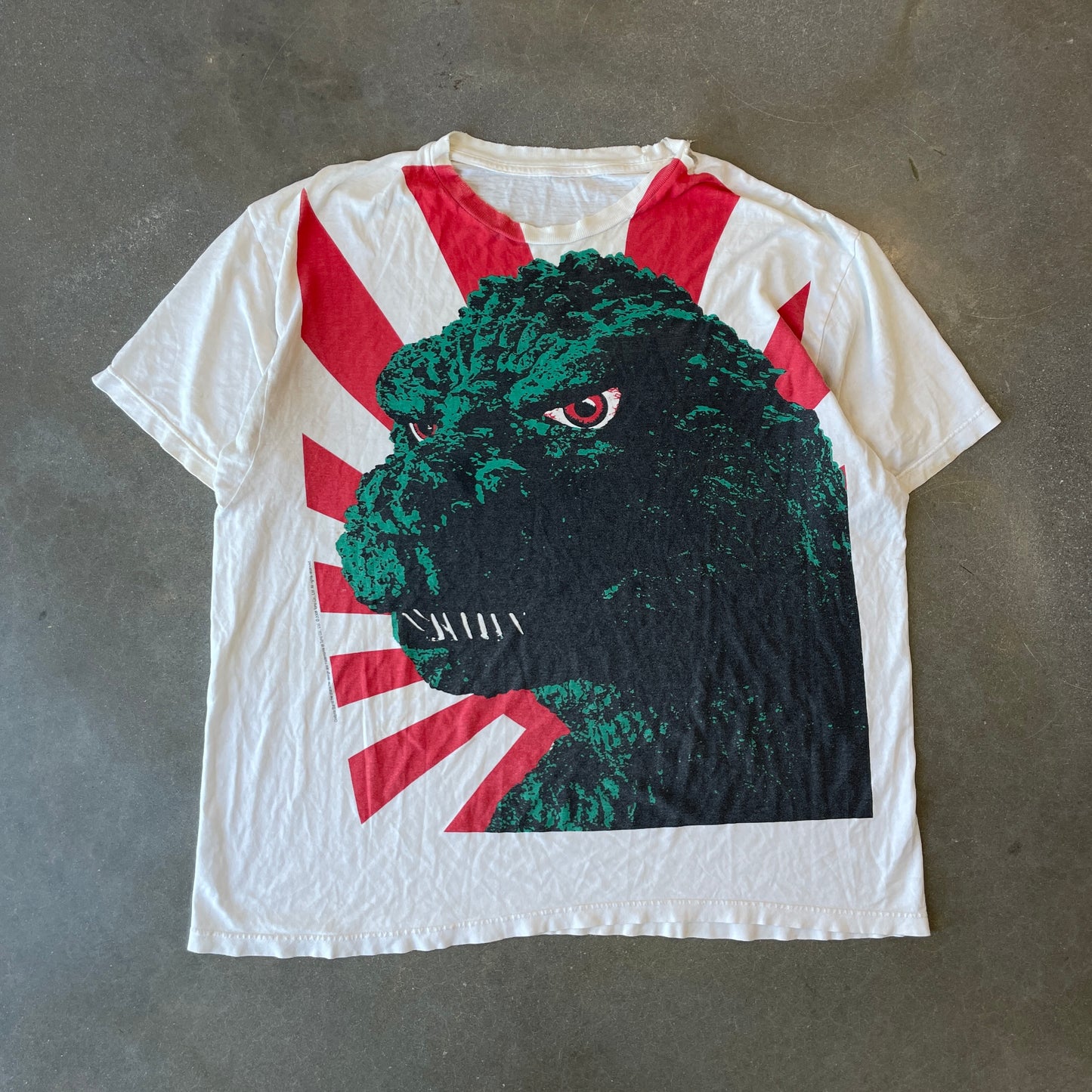 Y2K 2006 Godzilla Rising Sun AOP T-Shirt [XL]