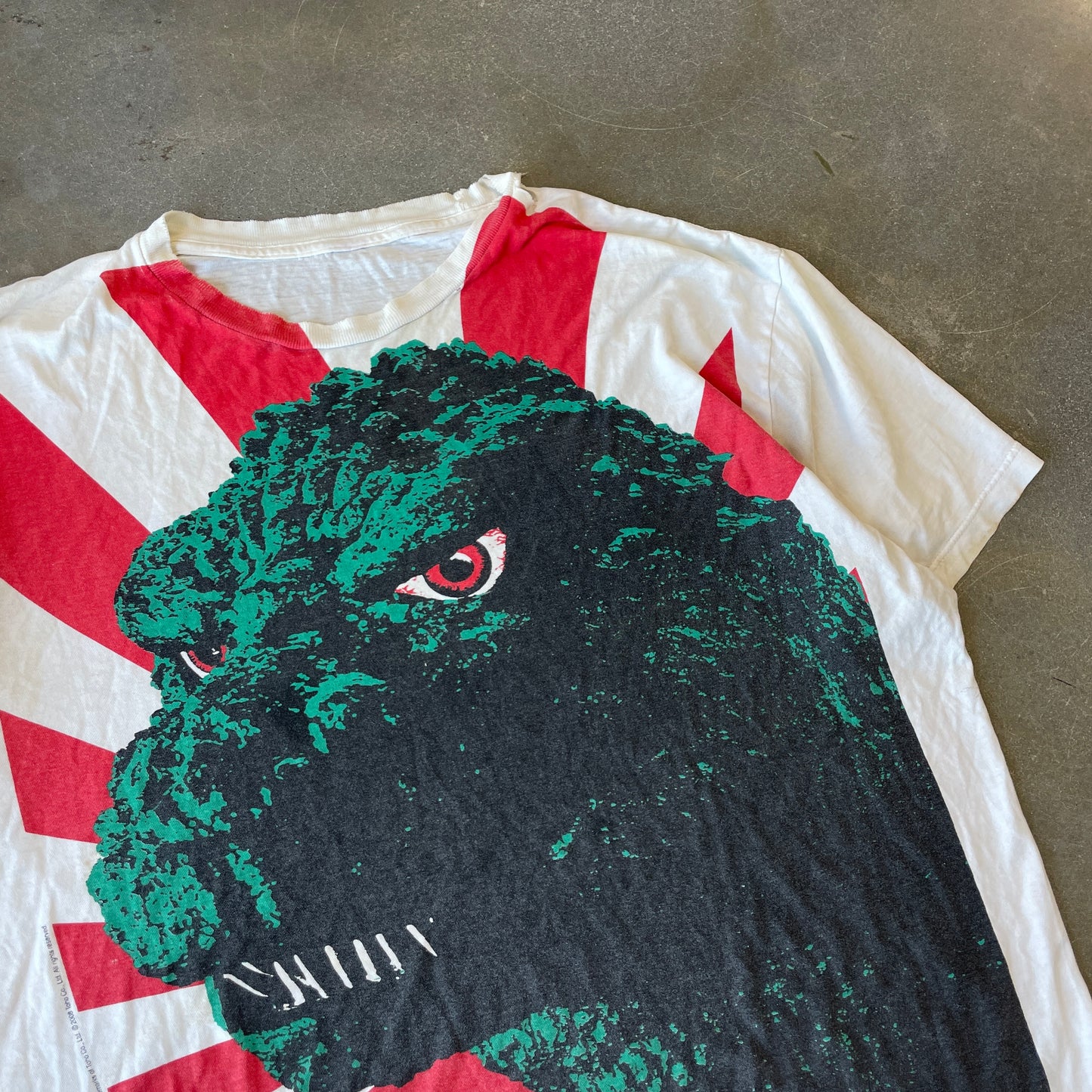 Y2K 2006 Godzilla Rising Sun AOP T-Shirt [XL]