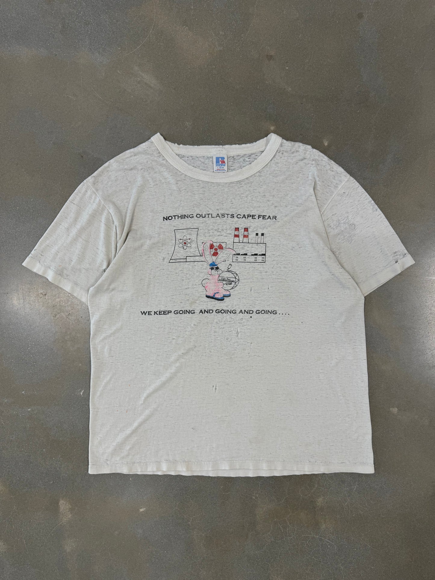 Vintage 1980s Thrashed Paper Thing Nuclear Factory T-Shirt [XL]