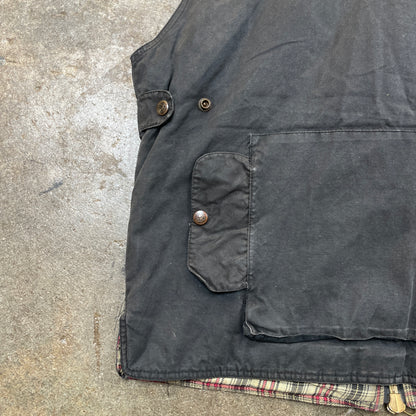 1990s Waxed Denim Heavy Cargo Vest