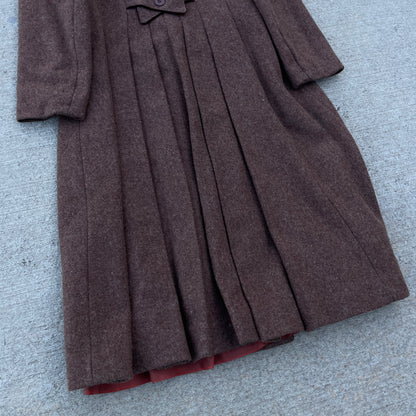 1970s Sears Pleated Wool Trenchcoat [M]