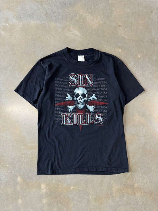 Vintage 1990s "Sin Kills" Jesus Parody T-Shirt [L]