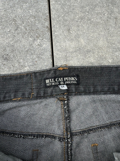 Y2K Japanese Brand Hell Cat Punks Skinny Jeans [M]