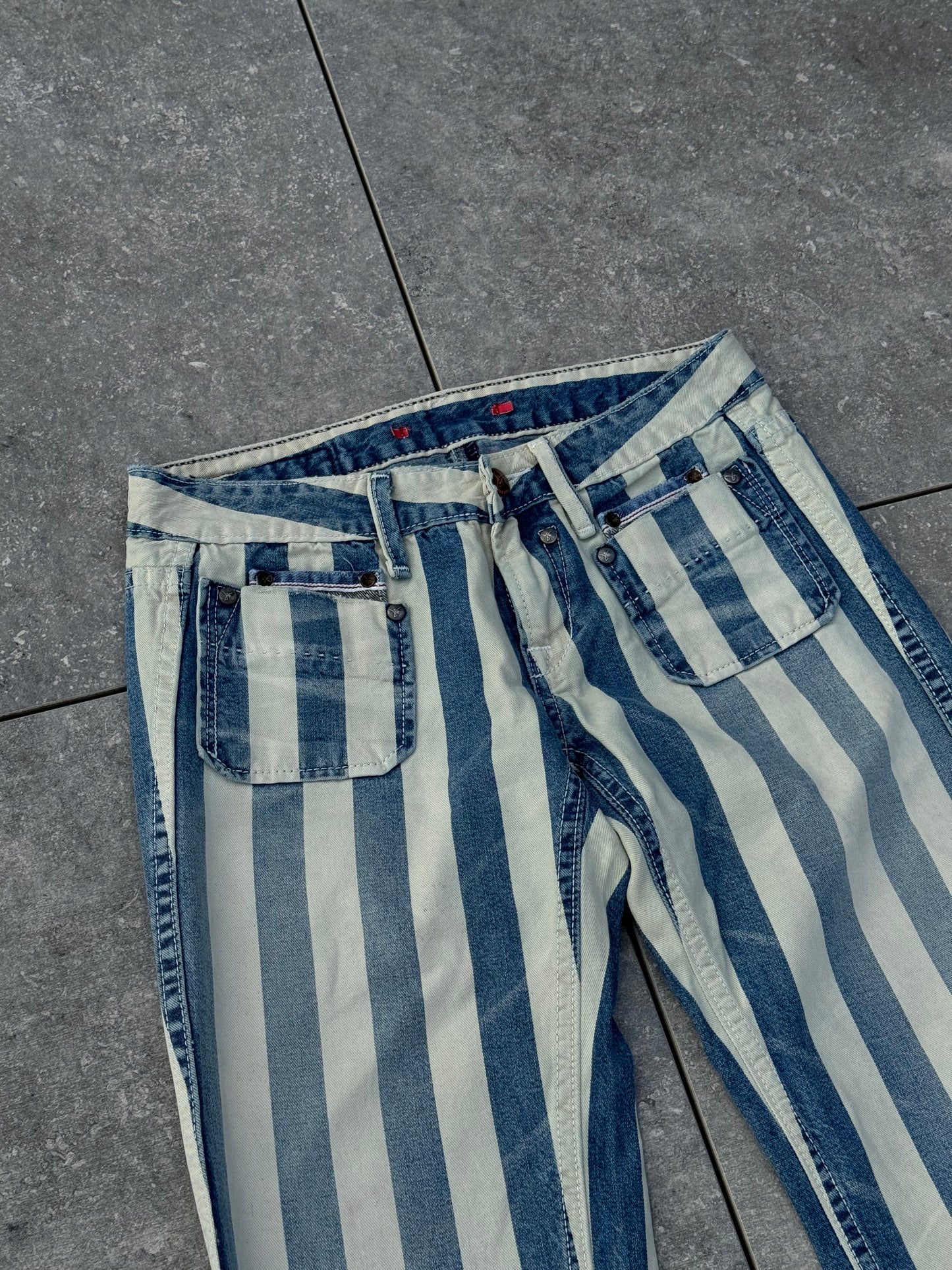 Y2K Japanese Brand Low Rise Pinstripe Flares [28]