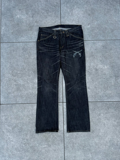 Japanese Brand Roarguns Swarovski Crystal Bootcut Jeans [34]