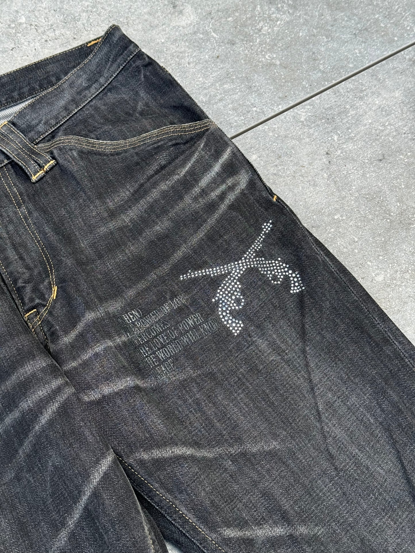 Japanese Brand Roarguns Swarovski Crystal Bootcut Jeans [34]