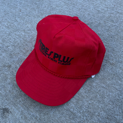 1990s Deadstock Tires Plus Leather Strapback Hat