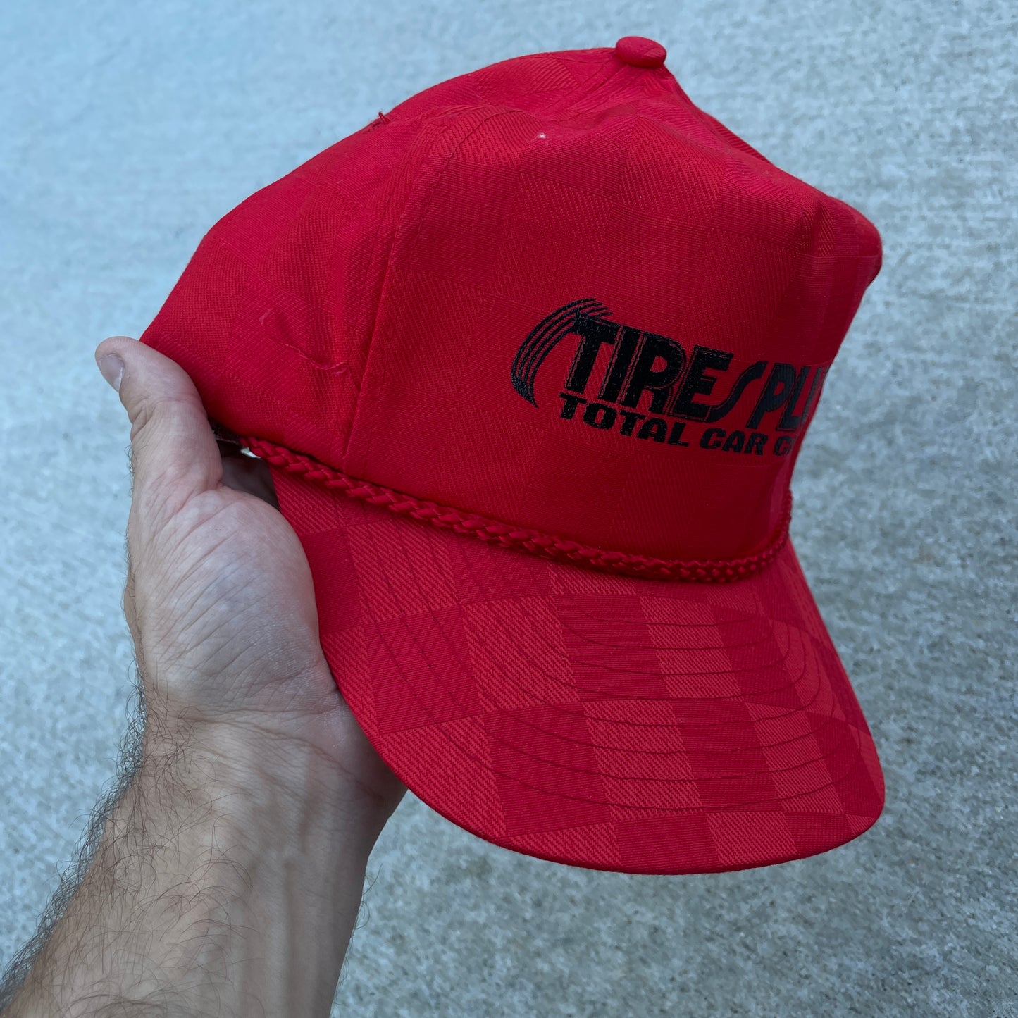 1990s Deadstock Tires Plus Leather Strapback Hat