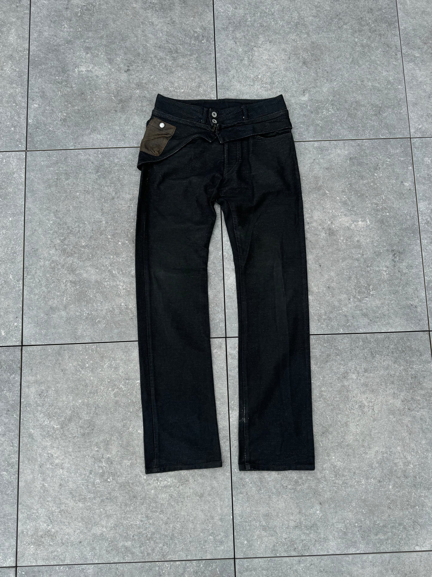 No.5 Scheme Japanese Brand Waxed Denim w/ Detachable Waist Bag [30]