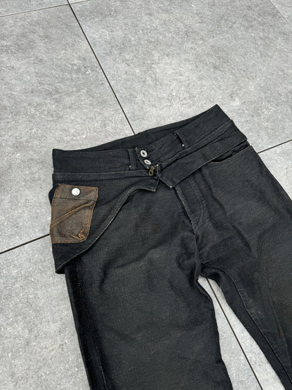 No.5 Scheme Japanese Brand Waxed Denim w/ Detachable Waist Bag [30]