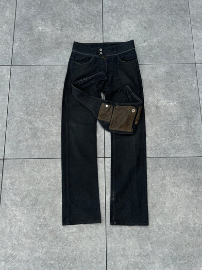 No.5 Scheme Japanese Brand Waxed Denim w/ Detachable Waist Bag [30]