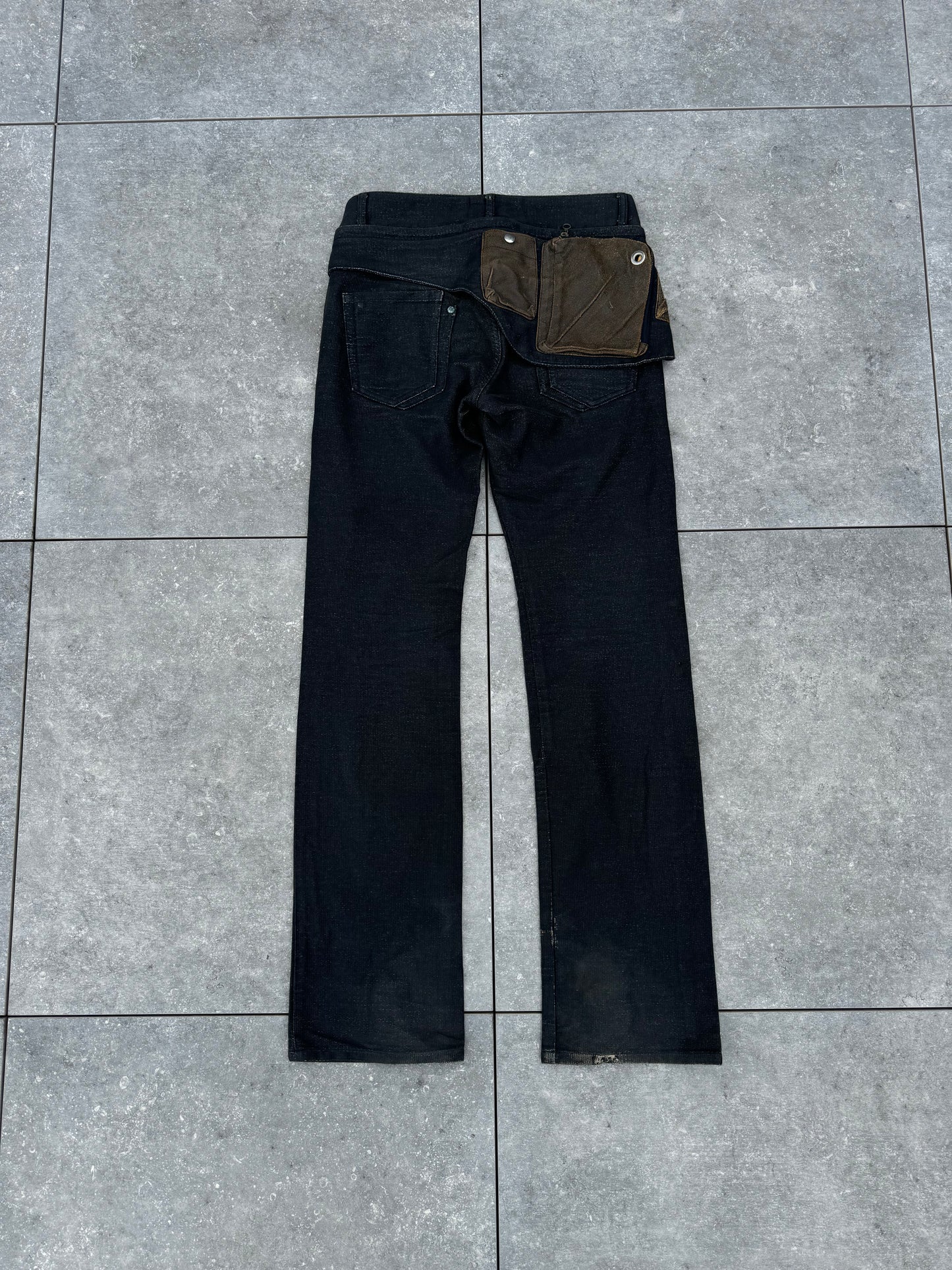 No.5 Scheme Japanese Brand Waxed Denim w/ Detachable Waist Bag [30]