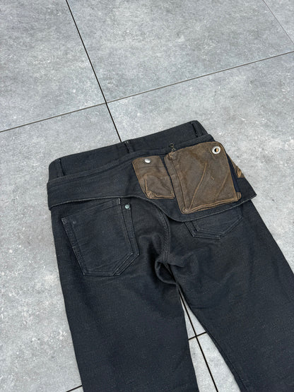 No.5 Scheme Japanese Brand Waxed Denim w/ Detachable Waist Bag [30]