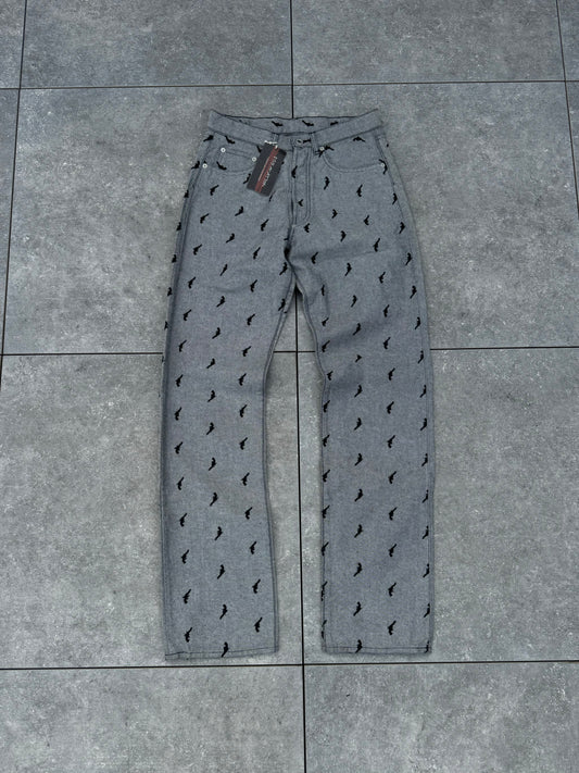 Dislocation by Toshiyuki Fuchigami Japanese Brand Gun All Over Print Jeans [30]