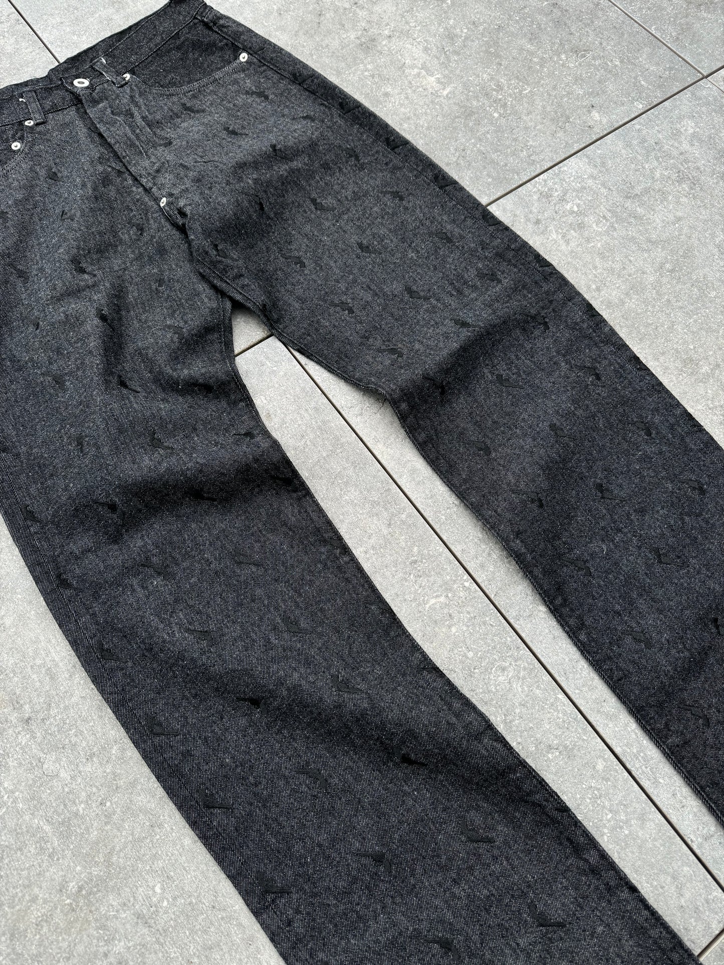 Dislocation by Toshiyuki Fuchigami Japanese Brand Gun All Over Print Jeans [30]