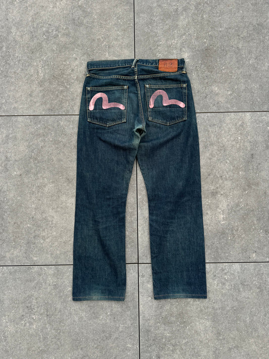 Vintage Y2K Evisu Pink Bootcut Jeans [32]