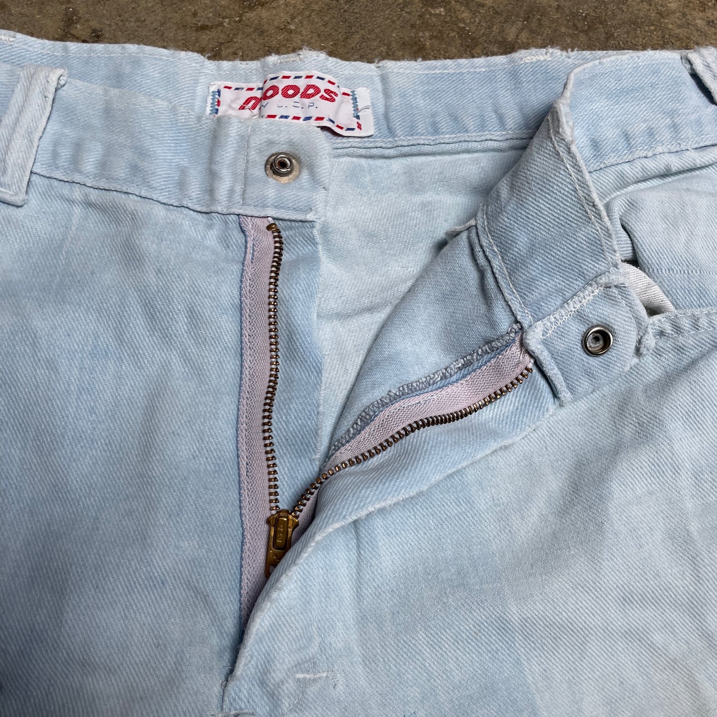 1970s Distressed Surfer Lightwash Jeans