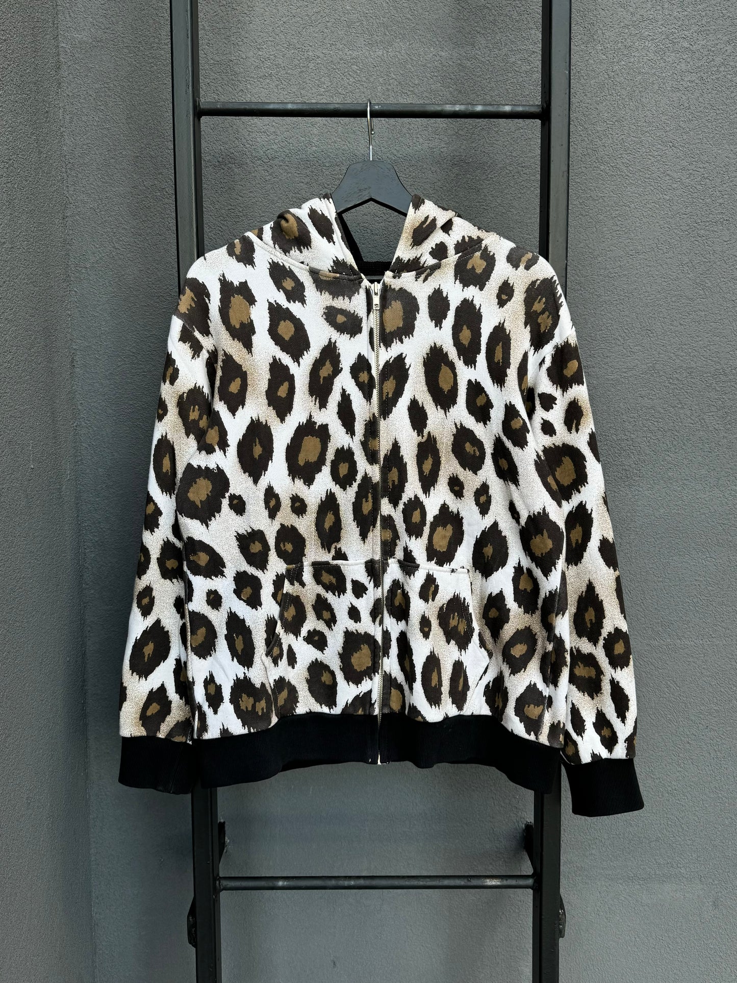 Sasquatchfabrix Leopard Print Thermal Lined Zip-Up [M]