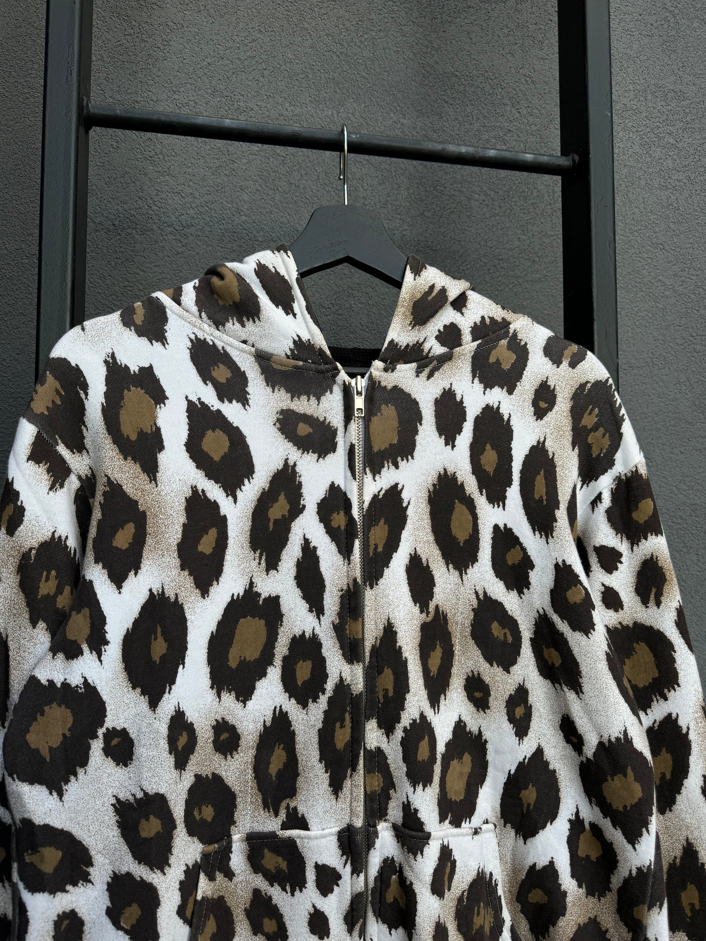 Sasquatchfabrix Leopard Print Thermal Lined Zip-Up [M]