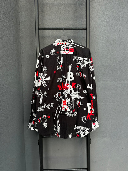 Comme Des Garcons Black Button-Up Shirt [XL]