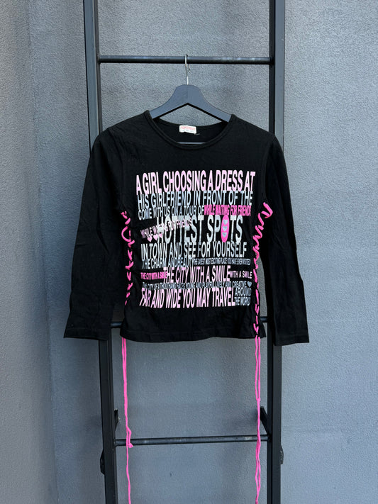 Japanese Brand Text String Shirt [S/M]