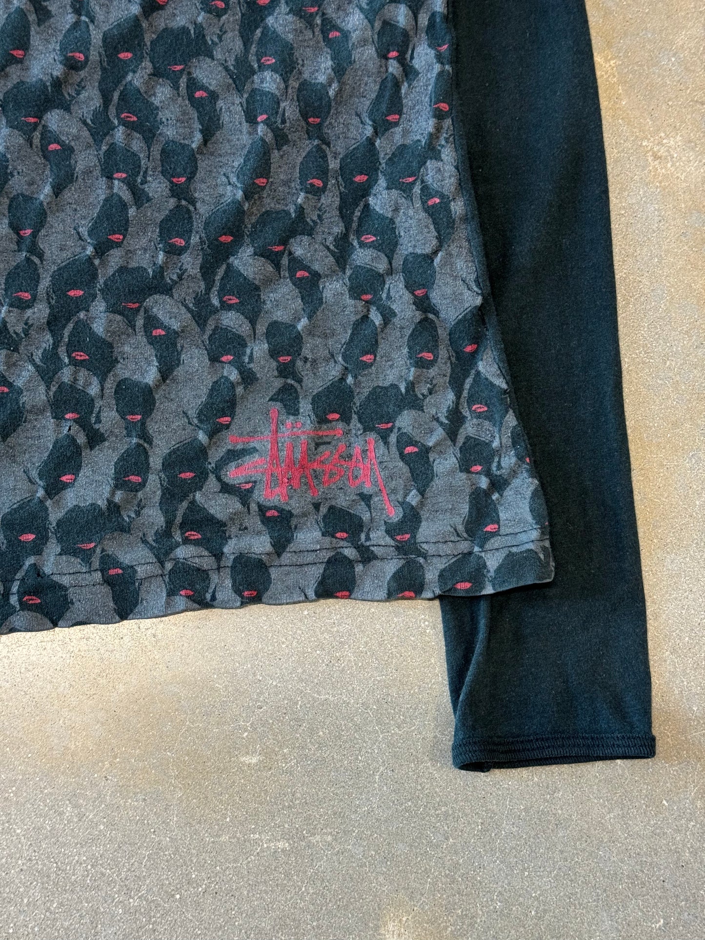 Vintage 1990s Stussy Woman All Over Print LS Shirt [S/M]